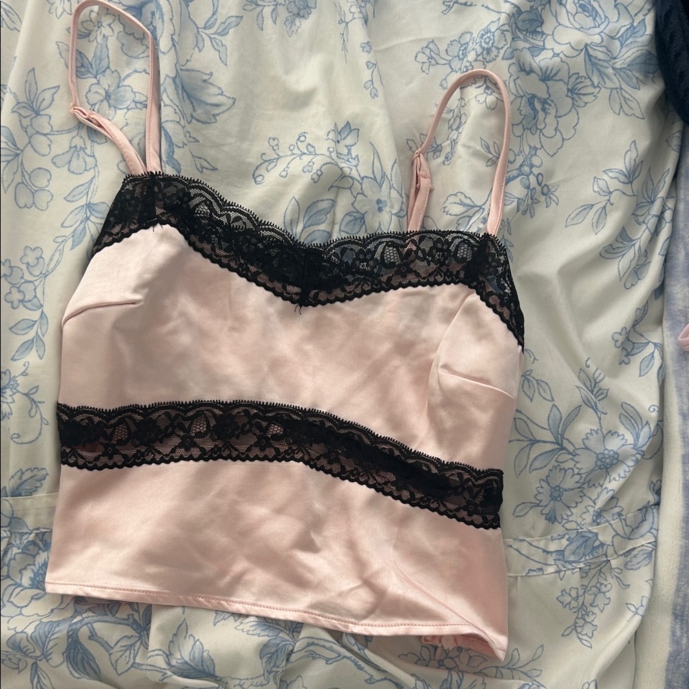 Kendall & Kylie Pink Chemise with Black Lace